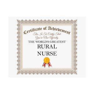 World's Greatest Rural Nurse - 14 in x 11 in Matte Poster