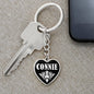Connie v01w - Heart Pendant Luxury Keychain
