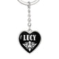 Lucy v01w - Heart Pendant Luxury Keychain