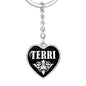 Terri v01w - Heart Pendant Luxury Keychain