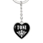 Toni v01w - Heart Pendant Luxury Keychain