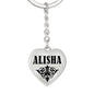 Alisha v01 - Heart Pendant Luxury Keychain