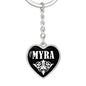 Myra v01w - Heart Pendant Luxury Keychain