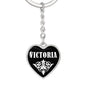 Victoria v01w - Heart Pendant Luxury Keychain