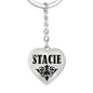 Stacie v01 - Heart Pendant Luxury Keychain