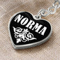 Norma v01w - Heart Pendant Luxury Keychain