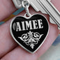 Aimee v02 - Heart Pendant Luxury Keychain