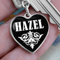 Hazel v01w - Heart Pendant Luxury Keychain