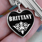 Brittany v01w - Heart Pendant Luxury Keychain