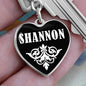 Shannon v01w - Heart Pendant Luxury Keychain