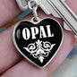 Opal v01w - Heart Pendant Luxury Keychain