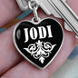 Jodi v01w - Heart Pendant Luxury Keychain