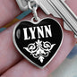 Lynn v01w - Heart Pendant Luxury Keychain
