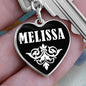 Melissa v01w - Heart Pendant Luxury Keychain
