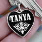 Tanya v01w - Heart Pendant Luxury Keychain