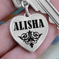 Alisha v01 - Heart Pendant Luxury Keychain