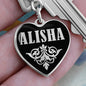 Alisha v02 - Heart Pendant Luxury Keychain