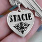 Stacie v01 - Heart Pendant Luxury Keychain