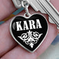 Kara v01w - Heart Pendant Luxury Keychain