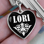 Lori v01w - Heart Pendant Luxury Keychain