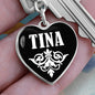 Tina v01w - Heart Pendant Luxury Keychain