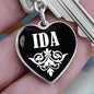 Ida v01w - Heart Pendant Luxury Keychain