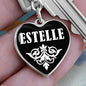 Estelle v01w - Heart Pendant Luxury Keychain