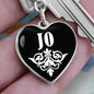 Jo v01w - Heart Pendant Luxury Keychain