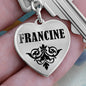 Francine v01 - Heart Pendant Luxury Keychain