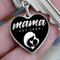 Mama, Est. 1986 v3 - Heart Pendant Luxury Keychain