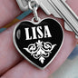 Lisa v01w - Heart Pendant Luxury Keychain