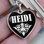Heidi v01w - Heart Pendant Luxury Keychain