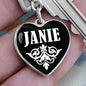 Janie v01w - Heart Pendant Luxury Keychain