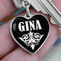 Gina v01w - Heart Pendant Luxury Keychain