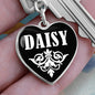Daisy v01w - Heart Pendant Luxury Keychain