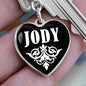 Jody v01w - Heart Pendant Luxury Keychain