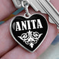 Anita v01w - Heart Pendant Luxury Keychain