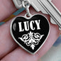 Lucy v01w - Heart Pendant Luxury Keychain
