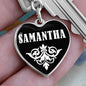 Samantha v01w - Heart Pendant Luxury Keychain