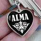 Alma v01w - Heart Pendant Luxury Keychain