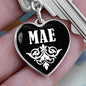Mae v01w - Heart Pendant Luxury Keychain