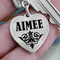 Aimee v01 - Heart Pendant Luxury Keychain