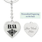 Elsa v01 - Heart Pendant Luxury Keychain