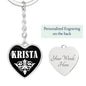 Krista v01w - Heart Pendant Luxury Keychain