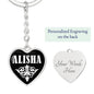 Alisha v03 - Heart Pendant Luxury Keychain