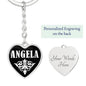 Angela v01w - Heart Pendant Luxury Keychain