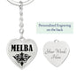Melba v01 - Heart Pendant Luxury Keychain