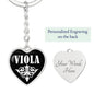 Viola v01w - Heart Pendant Luxury Keychain