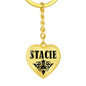 Stacie v01 - Heart Pendant Luxury Keychain