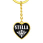 Stella v01w - Heart Pendant Luxury Keychain